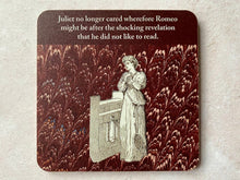Load image into Gallery viewer, Romeo & Juliet reader humour coaster
