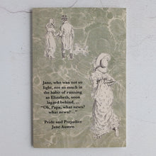 Load image into Gallery viewer, Green card with a quote from Pride & Prejudice.