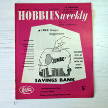Load image into Gallery viewer, 1960 vintage Hobbies Weekly magazines. Craft/diy projects with templates and instructions.