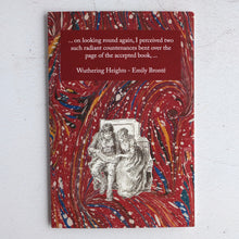 Load image into Gallery viewer, Wuthering Heights (Emily Brontë) quotation card.  Catherine teaches Hareton to read.  Special offer price.