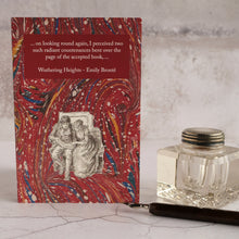 Load image into Gallery viewer, Wuthering Heights (Emily Brontë) quotation card.  Catherine teaches Hareton to read.  Special offer price.