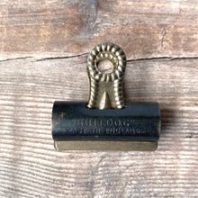 Load image into Gallery viewer, Vintage sellotape tin with bulldog and other paper clips