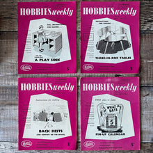 Load image into Gallery viewer, 1960 vintage Hobbies Weekly magazines. Craft/diy projects with templates and instructions.