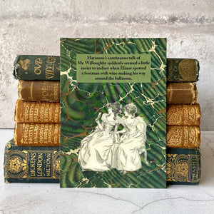 Sense and Sensibility humorous postcard featuring Jane Austen's characters Elinor & Marianne Dashwood.