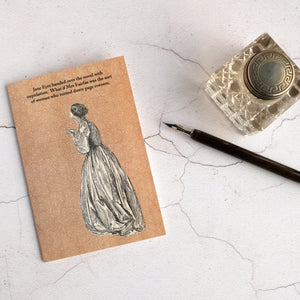 Jane Eyre lends a book funny card with glass inkwell and a dip pen.