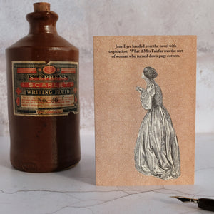 Stone ink bottle with a Jane Eyre themed card.