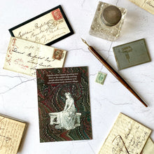 Load image into Gallery viewer, Ophelia spending time alone Shakespearean literary insult humour postcard.