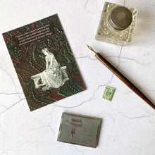 Load image into Gallery viewer, Ophelia spending time alone Shakespearean literary insult humour postcard.