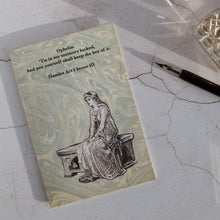 Load image into Gallery viewer, Ophelia quote on pale green card.