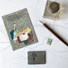 Load image into Gallery viewer, The Queen of Hearts social media/baking humour postcard.