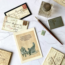 Load image into Gallery viewer, Sherlock Holmes and Doctor Watson crossword puzzle humour postcard.
