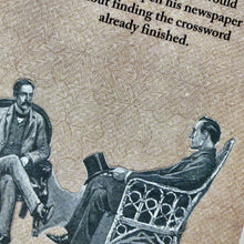 Load image into Gallery viewer, Sherlock Holmes and Doctor Watson crossword puzzle humour postcard.