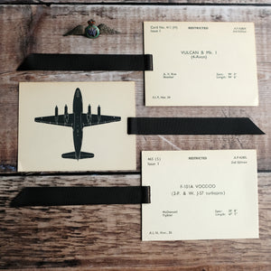Aircraft recognition card bookmark. Silhouette designs.
