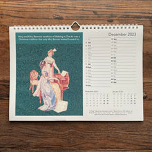 Load image into Gallery viewer, Calendar 2023.  REDUCED.  Literary humour A4 landscape spiral bound with space to write appointments.