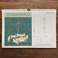 Load image into Gallery viewer, Calendar 2023.  REDUCED.  Literary humour A4 landscape spiral bound with space to write appointments.