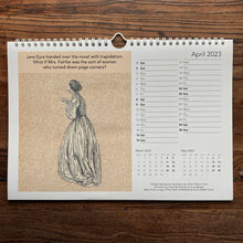 Load image into Gallery viewer, Calendar 2023.  REDUCED.  Literary humour A4 landscape spiral bound with space to write appointments.