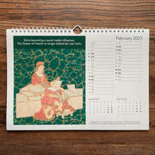 Load image into Gallery viewer, Calendar 2023.  REDUCED.  Literary humour A4 landscape spiral bound with space to write appointments.
