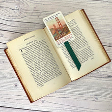 Load image into Gallery viewer, Early 1950s repurposed card game bookmarks. Famous Cities.