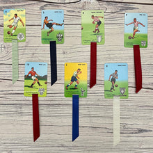 Load image into Gallery viewer, Goal!  Football card game repurposed bookmarks.