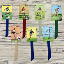 Load image into Gallery viewer, Goal!  Football card game repurposed bookmarks.
