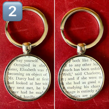 Load image into Gallery viewer, Pride &amp; Prejudice by Jane Austen Keyring 1904 edition