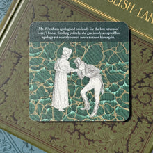 Load image into Gallery viewer, Pride &amp; Prejudice book lender humour coaster