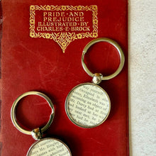 Load image into Gallery viewer, Pride &amp; Prejudice by Jane Austen Keyring 1904 edition