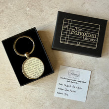 Load image into Gallery viewer, Pride &amp; Prejudice by Jane Austen Keyring 1904 edition