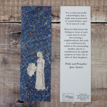 Load image into Gallery viewer, Pride and Prejudice bookmark.  It is a truth universally acknowledged...