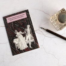 Load image into Gallery viewer, Jane Austen humour card with dip pen and inkwell.