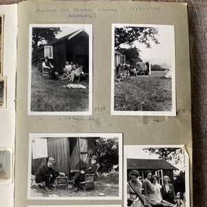 Large scrapbook full of photos relating to holidays Bradgate Park Leicestershire in the 1930s, 40s, 50s.  Pastel sketches etc.