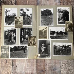 Large scrapbook full of photos relating to holidays Bradgate Park Leicestershire in the 1930s, 40s, 50s.  Pastel sketches etc.