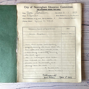 SALE Vintage ephemera selection - 1939 school report, shorthand books, exercises, photographs