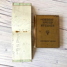 Load image into Gallery viewer, SALE Vintage ephemera selection - 1939 school report, shorthand books, exercises, photographs