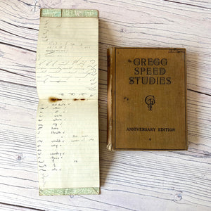 SALE Vintage ephemera selection - 1939 school report, shorthand books, exercises, photographs