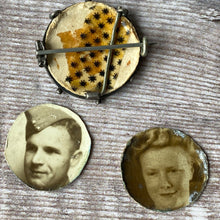 Load image into Gallery viewer, White metal brooch/pendant with vintage photos.