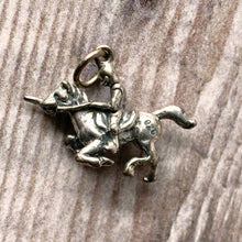 Load image into Gallery viewer, Silver charm.  Jousting knight. 925.