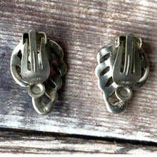 Load image into Gallery viewer, Silver &amp; marcasite clip on earrings