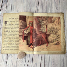 Load image into Gallery viewer, SALE Vintage ephemera selection - Little Red Riding Hood book, coloured game cards, receipt, photos