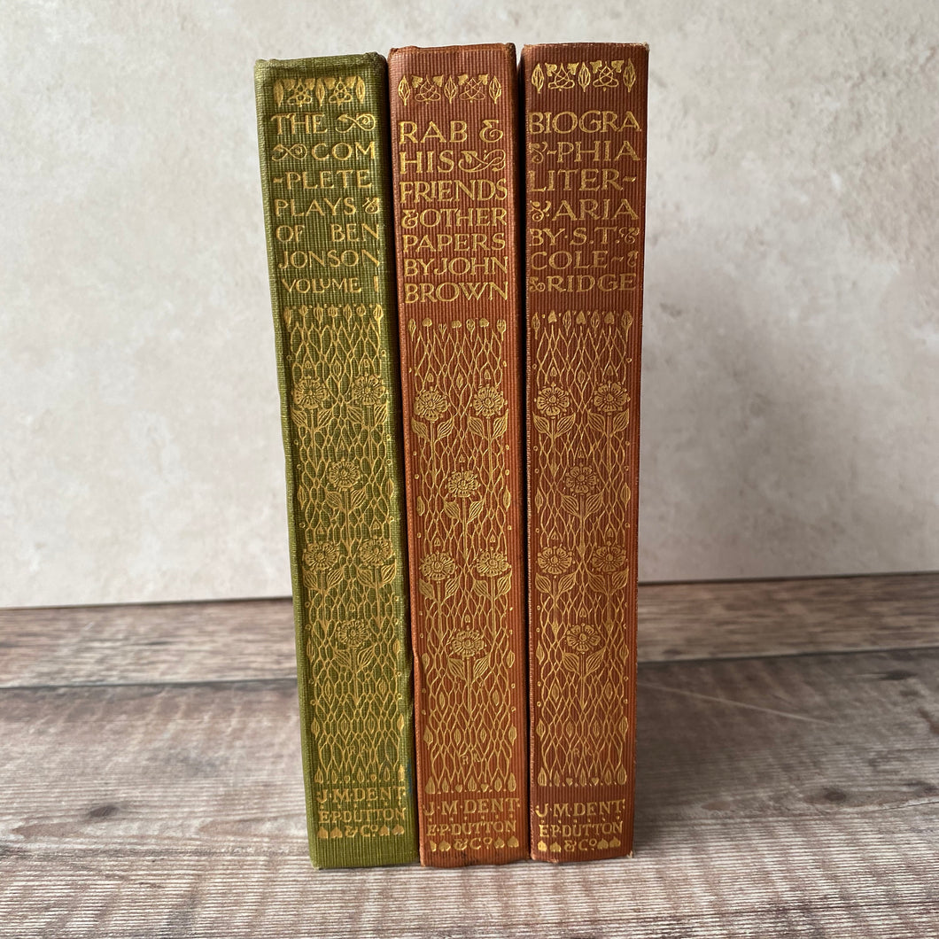 Everyman's Library book trio Ben Jonson, Samuel Taylor Coleridge, John Brown