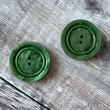 Load image into Gallery viewer, Buttons.  Pair of large vintage green buttons.