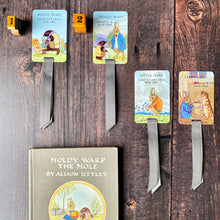 Load image into Gallery viewer, Little Grey Rabbit bookmark repurposed from a vintage card game.