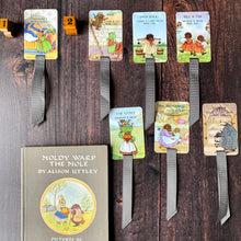 Load image into Gallery viewer, Little Grey Rabbit bookmark repurposed from a vintage card game.