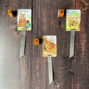 Little Grey Rabbit bookmark repurposed from a vintage card game.