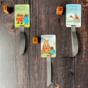 Little Grey Rabbit bookmark repurposed from a vintage card game.