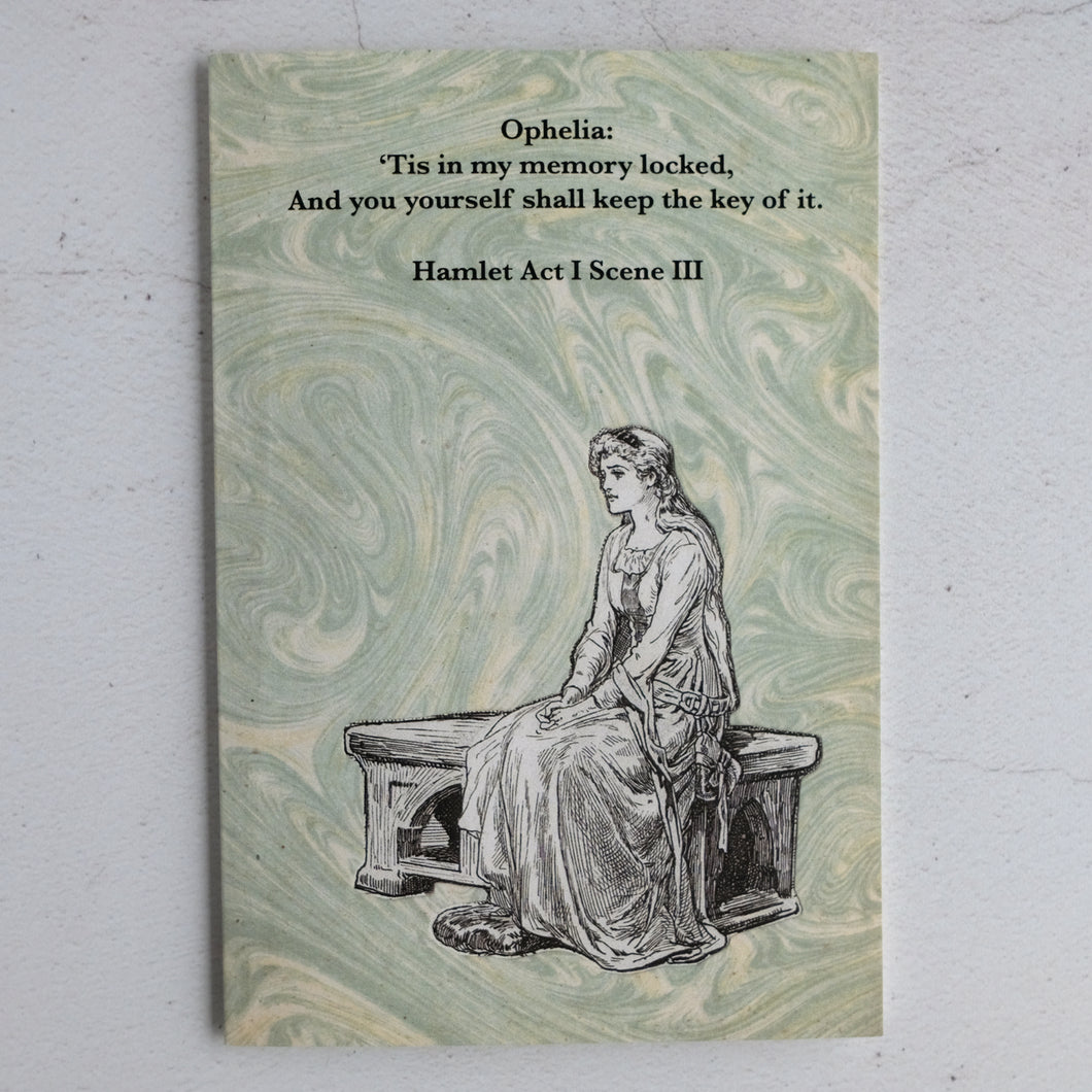 Ophelia quotation card (Hamlet)