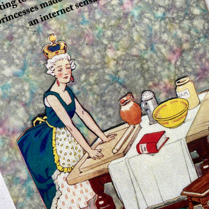 The Queen of Hearts social media/baking humour postcard.