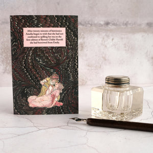 Card with glass inkwell