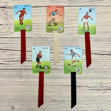Load image into Gallery viewer, Goal!  Football card game repurposed bookmarks.