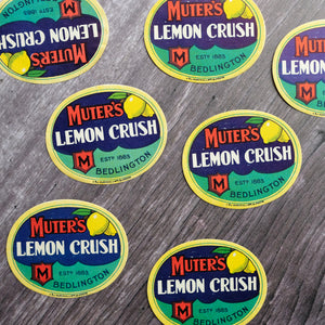 Small Muter's Lemon Crush vintage drinks bottle label